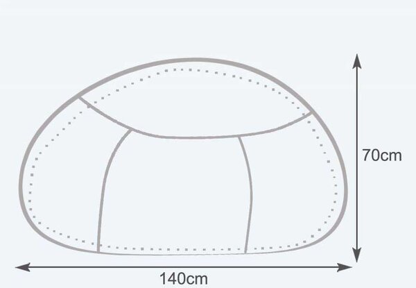 INTERMEDIC SK - Sedací vak MAXI 140x70 cm | extra veľký vak na sedenie a ležanie, 570 l Farba: E03 - Oranžová svetlá (ekokoža)