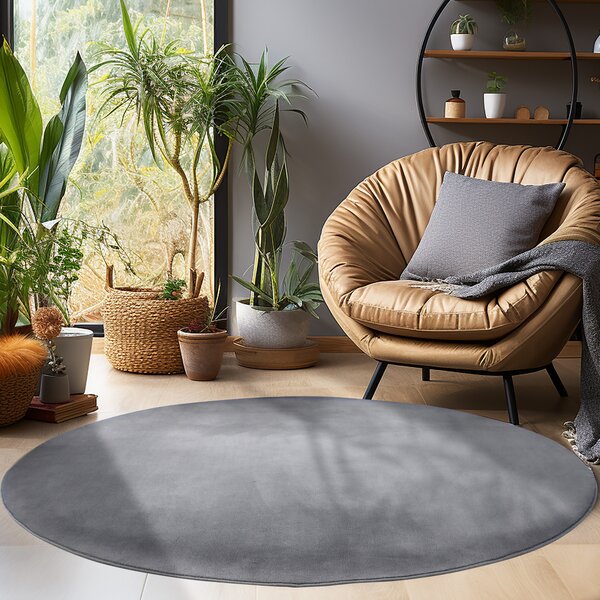 Ayyildiz , Kusový koberec Sky 5400 Grey kruh, 120x120 (priemer) kruh, šedá, obývacia izba