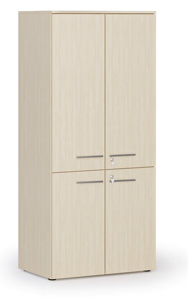 Kancelárska policová skriňa PRIMO WOOD, polené dvere, 800 x 500 x 1781 mm, breza