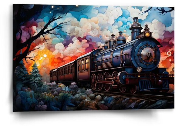 Sablio Obraz Parná lokomotíva v kúzelnej krajine - 60x40 cm