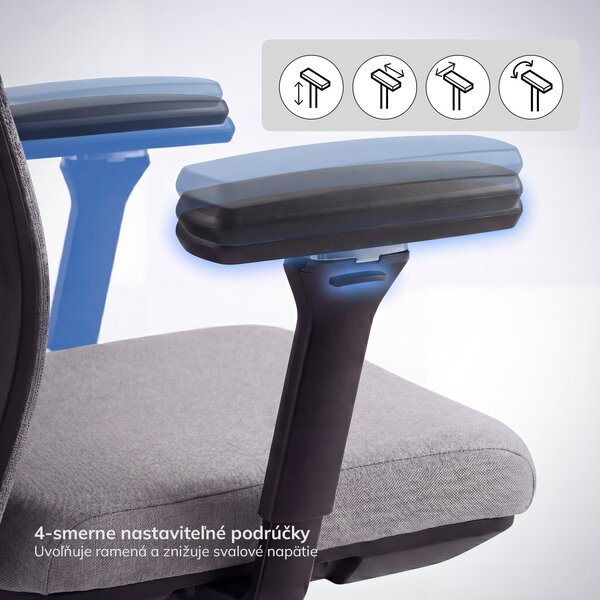 Ergonomická kancelárska stolička sivá VECTOR