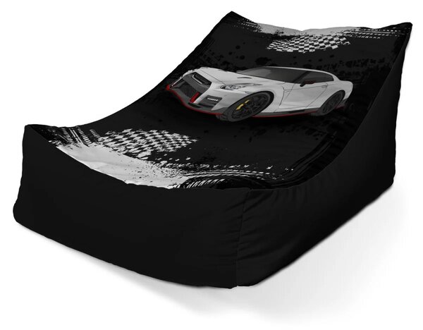 Sablio Sedací vak Lounge Nissan GTR 35 Čierny - 80 x 95 x 50 cm