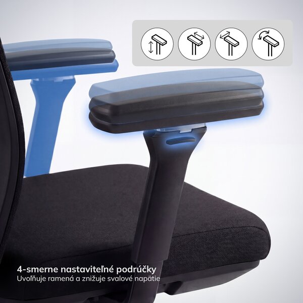 Ergonomická kancelárska stolička čierna so sieťovinou VECTOR