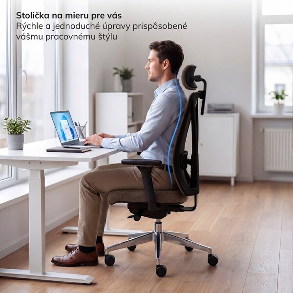 Ergonomická kancelárska stolička hnedá VECTOR