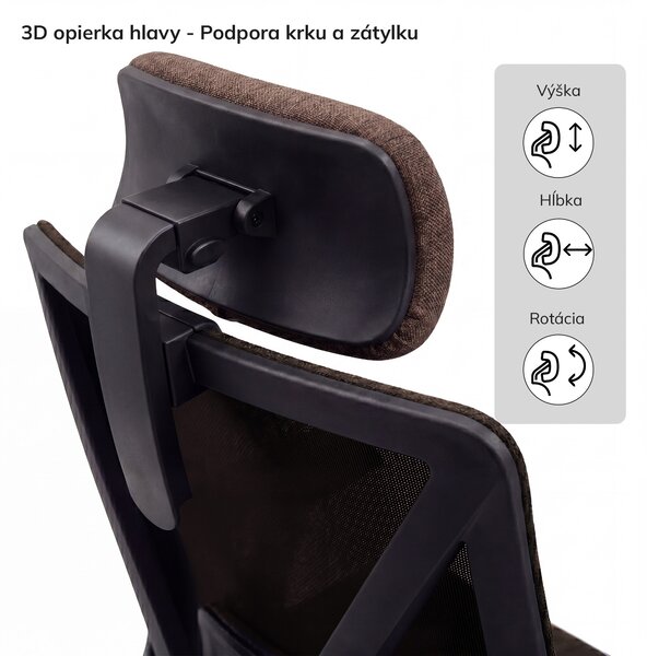 Ergonomická kancelárska stolička hnedá VECTOR
