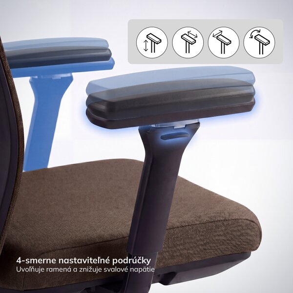 Ergonomická kancelárska stolička hnedá VECTOR