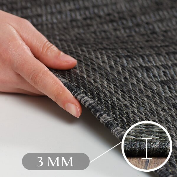 Ayyildiz , Kusový koberec Giza 1410 Black kruh, 120x120 (priemer) kruh, čierna, chodba / predsieň