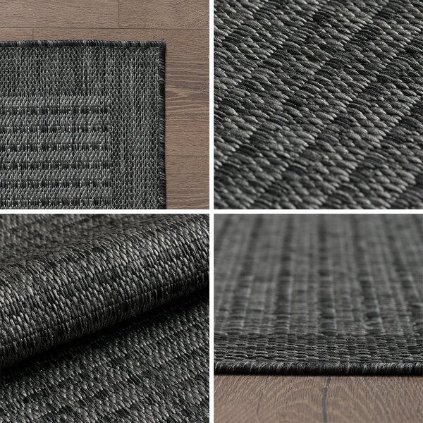 Ayyildiz , Kusový koberec Giza 1410 Black kruh, 120x120 (priemer) kruh, čierna, chodba / predsieň