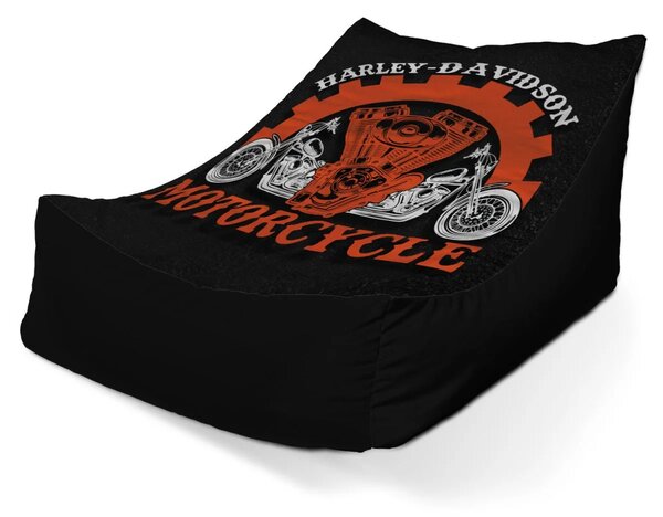 Sablio Sedací vak Lounge Harley-Davidson motor Čierne pozadie - 80 x 95 x 50 cm