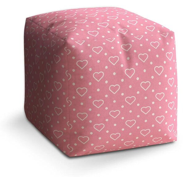 Sablio Taburet Srdce a bodky - 40x40x40 cm