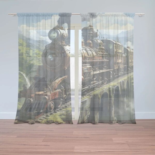 Sablio Záclony Parná lokomotíva na viadukte: 2ks 150x250cm