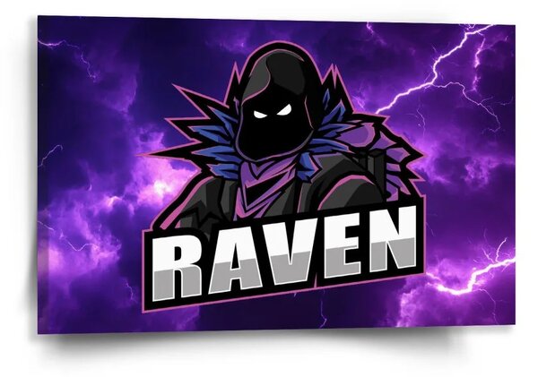 Sablio Obraz FORTNITE RAVEN Fialová búrka - 60x40 cm
