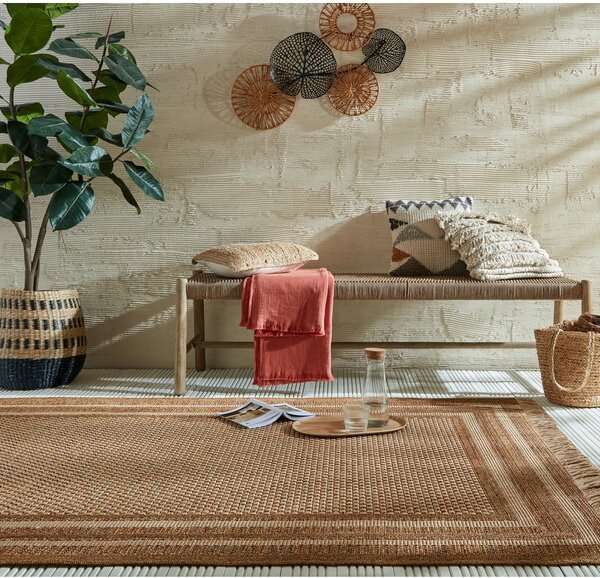 Vnútorný a vonkajší koberec v prírodnej farbe 160x230 cm Layla Border – Flair Rugs