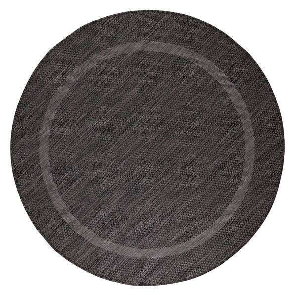 Ayyildiz , Kusový koberec Relax 4311 Black kruh, 120x120 (priemer) kruh, čierna, chodba / predsieň