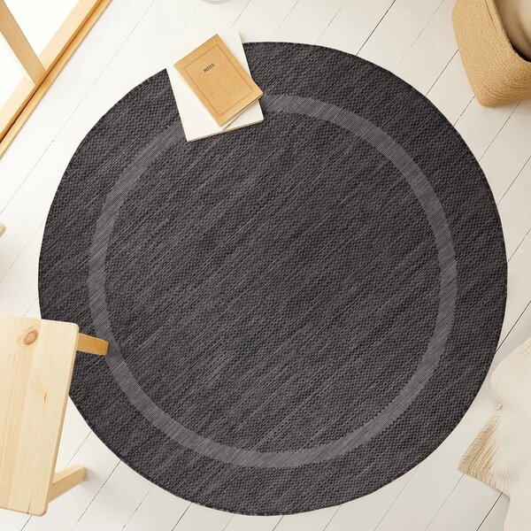 Ayyildiz , Kusový koberec Relax 4311 Black kruh, 120x120 (priemer) kruh, čierna, chodba / predsieň