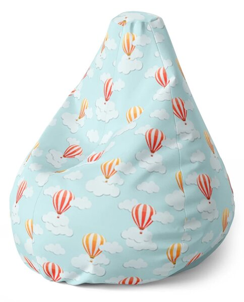 Sablio Sedací vak Pear Teplovzdušné balóny na nebi - 70 x 95 x 15 cm