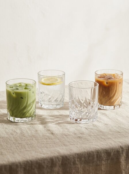 Sinsay - Súprava pohárov s reliéfnym vzorom 4 pack - clear