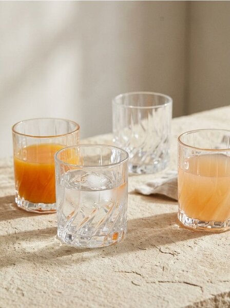 Sinsay - Súprava pohárov s reliéfnym vzorom 4 pack - clear