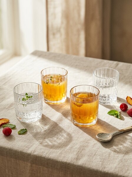 Sinsay - Súprava pohárov s reliéfnym vzorom 4 pack - clear
