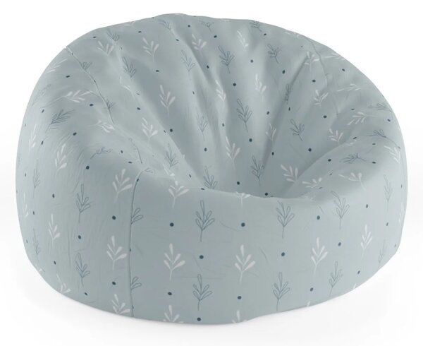 Sablio Sedací vak Cocoon Modré a biele lístky - 75 x 45 x 35 cm