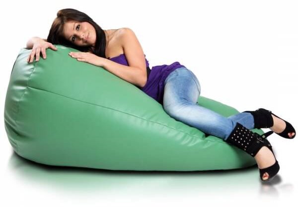INTERMEDIC SK - Sedací vak Mega Sako z ekokože 135x85 cm | relaxačné a pôrodné kreslo, 335 l Farba: E08 - Zelená svetlá (ekokoža)