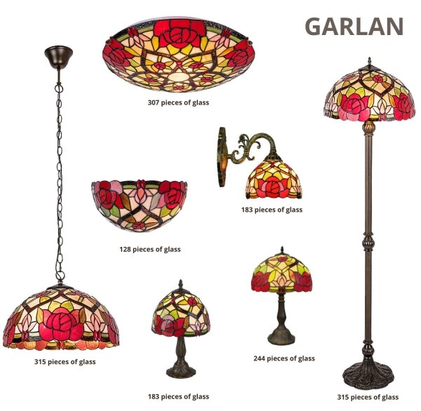 Brilagi - Tiffany vitrážové nástenné svietidlo GARLAN 1xE14/40W/230V