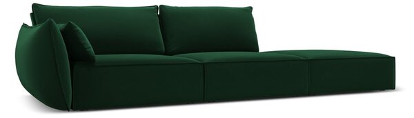 Tmavozelená zamatová pohovka ľavý roh 264 cm Vanda – Mazzini Sofas