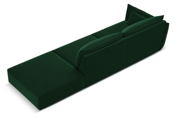 Tmavozelená zamatová pohovka ľavý roh 264 cm Vanda – Mazzini Sofas