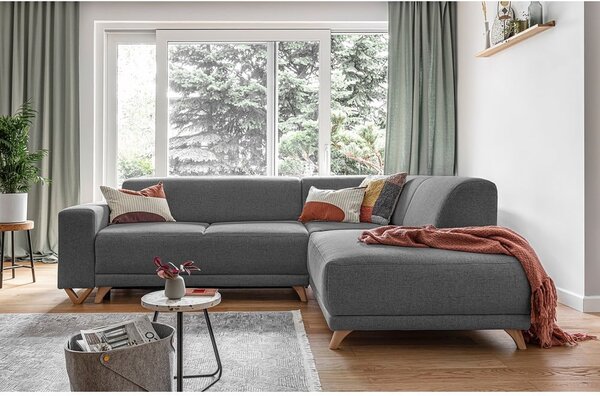 Sivá rozkladacia/s úložným priestorom rohová pohovka (pravý roh/do L) Classy Sophie – Miuform