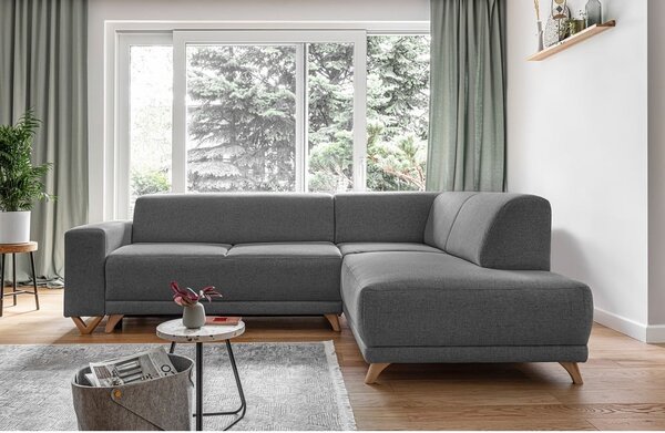 Sivá rozkladacia/s úložným priestorom rohová pohovka (pravý roh/do L) Classy Sophie – Miuform