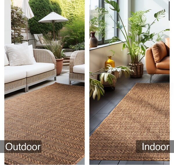 Ayyildiz, Kusový koberec Zagora 4513 Copper – na von aj na doma, 80x150, hnedá, chodba / predsieň