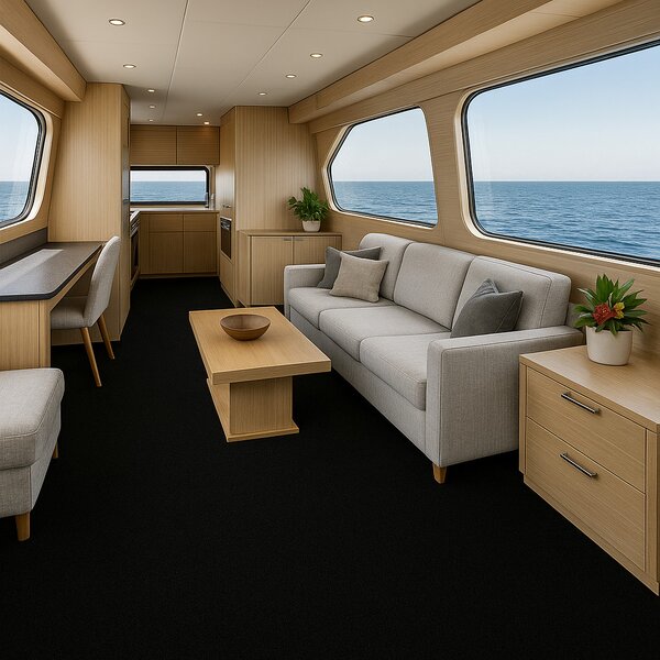 Beaulieu International Group , Metrážny koberec Car & boat, na mieru, šíře 2m, čierna, granulát, chodba / predsieň