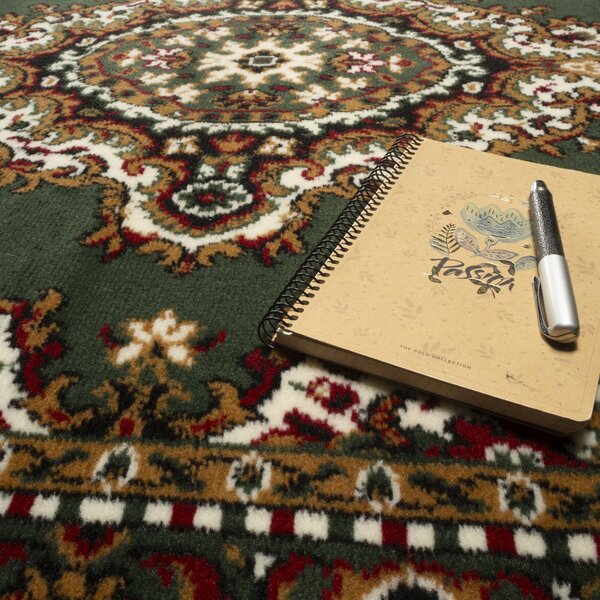 Alfa Carpets , Behúň na mieru TEHERAN T-102 green, šíre 100 cm, zelená, chodba / predsieň