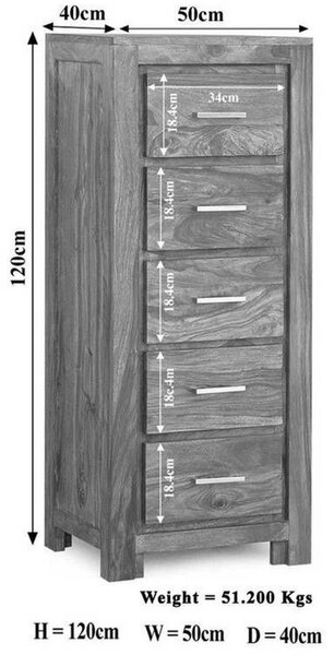 DAKOTA Komoda 120x50 cm, palisander