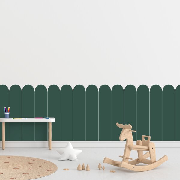 PIPPER. Textilná samolepiaca tapeta - Oblúk - Zelená farba Farba: Tmavá, Veľkosť: 80 cm