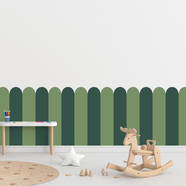 60x100cm Oblúk - Zelená farba - textilná nálepka na stenu Farba: Kombinácia, Veľkosť: 80 cm