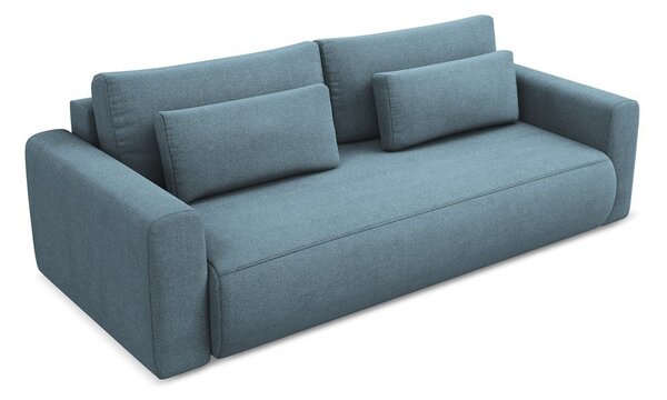 Svetlomodrá rozkladacia/s úložným priestorom pohovka 238 cm Kapua – Makamii