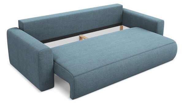 Svetlomodrá rozkladacia/s úložným priestorom pohovka 238 cm Kapua – Makamii