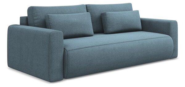 Svetlomodrá rozkladacia/s úložným priestorom pohovka 238 cm Kapua – Makamii