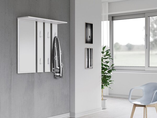 NovýNábytok.sk Vešiakový panel Oasis 1 (biela) (so zrkadlom). Akcia -17%. Vlastná spoľahlivá doprava až k Vám domov. 1132563