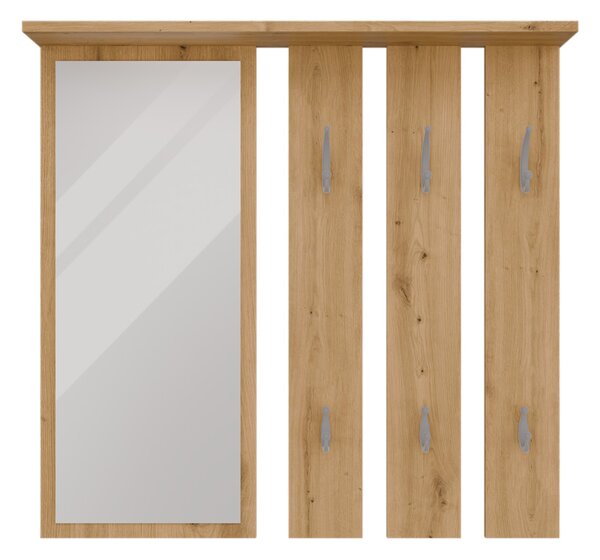 NovýNábytok.sk Vešiakový panel Oasis 1 (dub artisan) (so zrkadlom). Akcia -24%. Vlastná spoľahlivá doprava až k Vám domov. 1132562