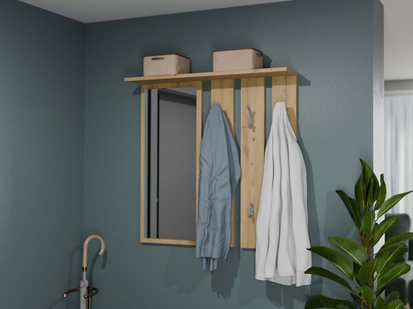 NovýNábytok.sk Vešiakový panel Oasis 1 (dub artisan) (so zrkadlom). Akcia -24%. Vlastná spoľahlivá doprava až k Vám domov. 1132562