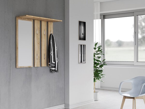 NovýNábytok.sk Vešiakový panel Oasis 1 (dub sonoma) (so zrkadlom). Akcia -14%. Vlastná spoľahlivá doprava až k Vám domov. 1132564
