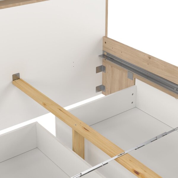 Dvojlôžková posteľ v dekore duba s úložným priestorom bez roštu 140x200 cm v prírodnej farbe Ikast – Tvilum