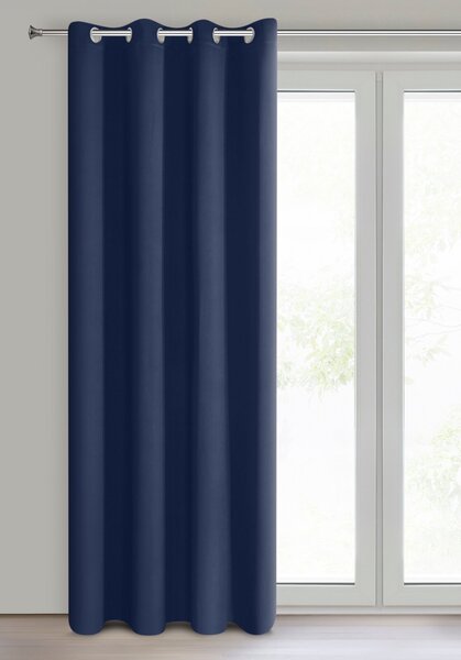 ZATEMŇOVACÍ ZÁVES NA KRÚŽKOCH ADLEY 135X250 CM TMAVOMODRÁ