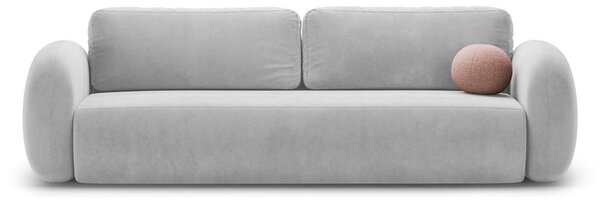 Svetlosivá zamatová rozkladacia/s úložným priestorom pohovka 262 cm Tonale – Cosmopolitan Design