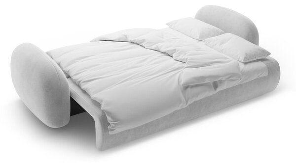 Svetlosivá zamatová rozkladacia/s úložným priestorom pohovka 262 cm Tonale – Cosmopolitan Design