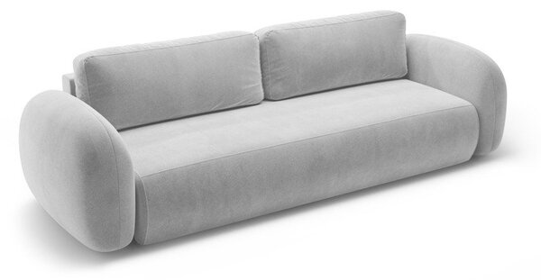 Svetlosivá zamatová rozkladacia/s úložným priestorom pohovka 262 cm Tonale – Cosmopolitan Design