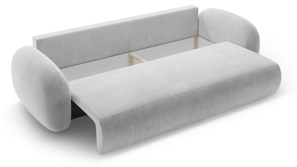 Svetlosivá zamatová rozkladacia/s úložným priestorom pohovka 262 cm Tonale – Cosmopolitan Design