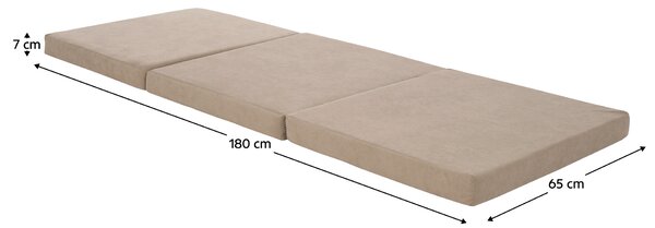 KONDELA Skladací matrac, penový, 65x180, béžová, LEVI 65